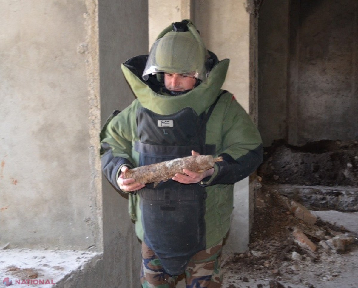 O BOMBĂ din timpul celui de-al Doilea Război Mondial, descoperită în centrul Chișinăului