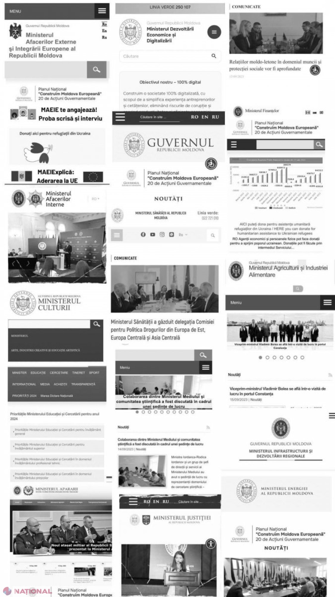 DOLIU // Paginile web ale Guvernului, Președinției, Parlamentului și altor instituții publice, în culori alb-negru, în ziua în care e înmormântat primul președinte al R. Moldova, Mircea Snegur