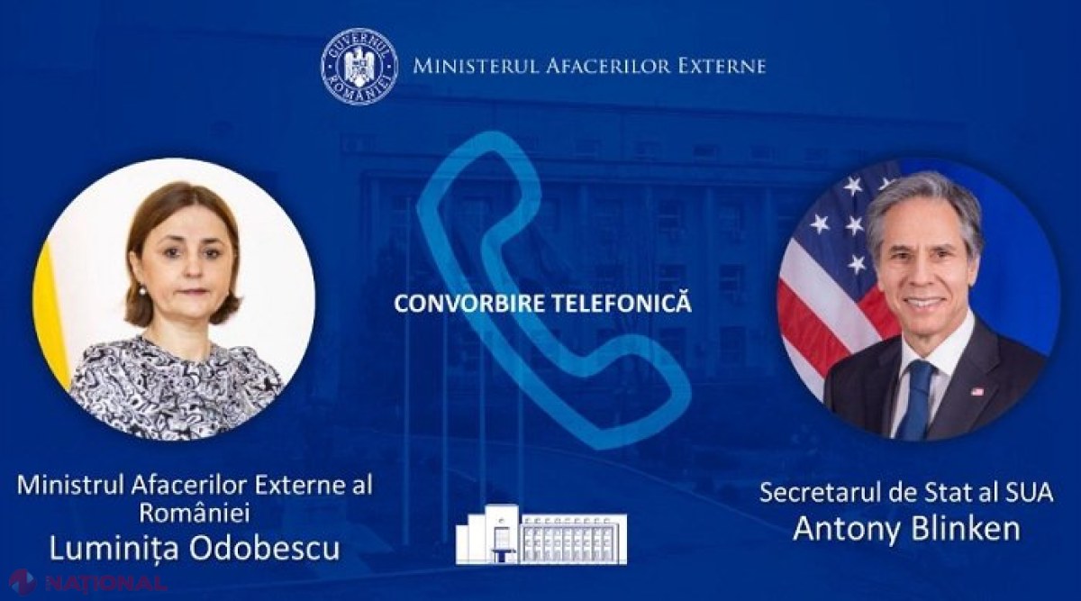 Implicațiile asupra României ale atacurilor ruse de la porturile fluviale ucrainene, subiect de discuție între ministra de Externe de la București, Luminița Odobescu, și secretarul de stat al SUA, Antony Blinken