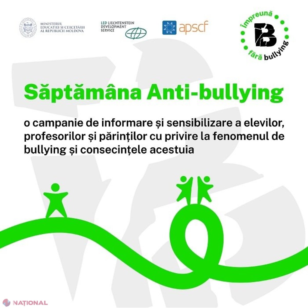 Săptămâna Anti-Bullying, desfășurată în toate școlile din R. Moldova