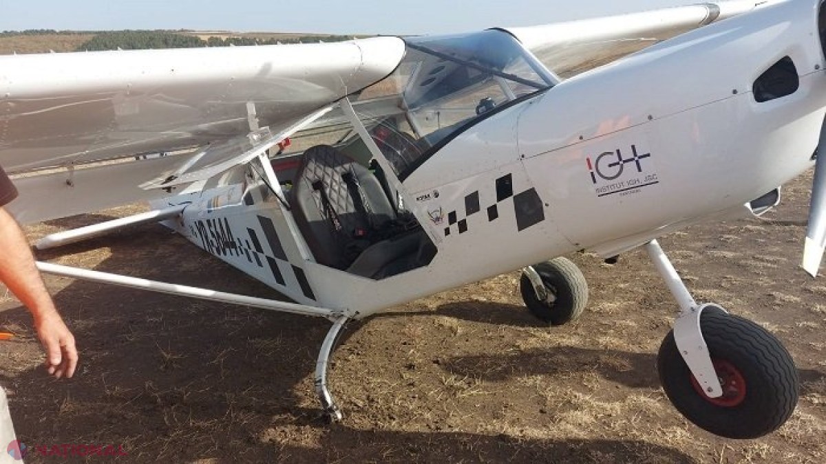 O aeronavă de mici dimensiuni, la un pas de tragedie în raionul Ialoveni: A aterizat forțat, după o defecțiune