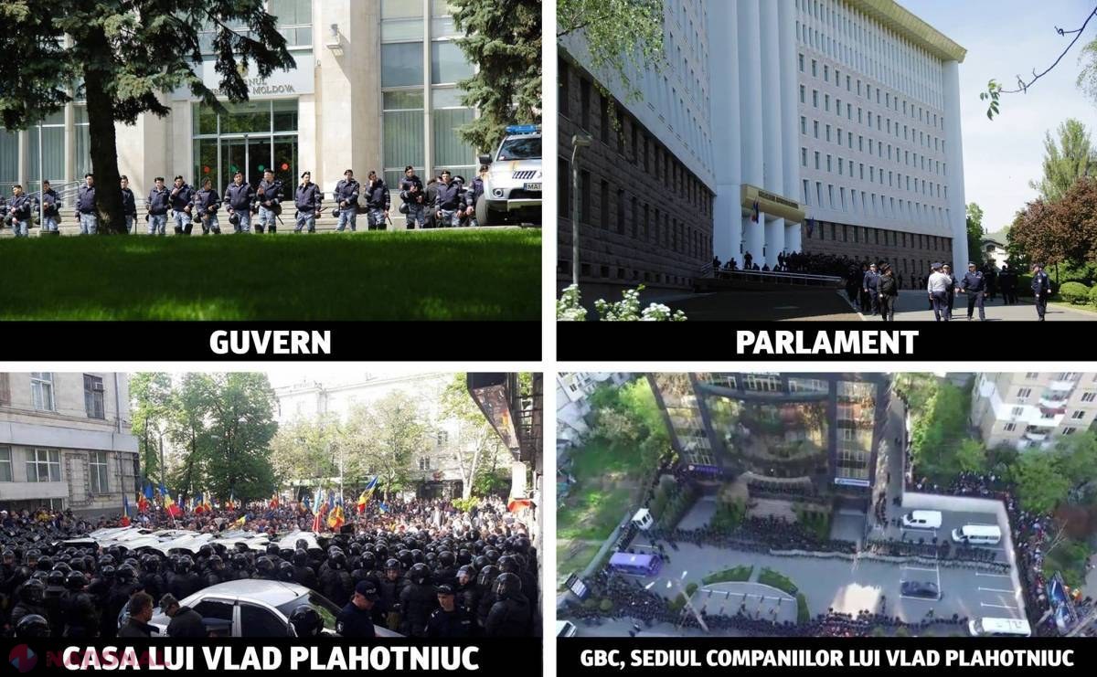 FOTO // Care sunt CELE MAI PĂZITE clădiri din R. Moldova: cele de stat sau ale lui Plahotniuc. MAI a mobilizat SUTE de polițiști pentru a le apăra