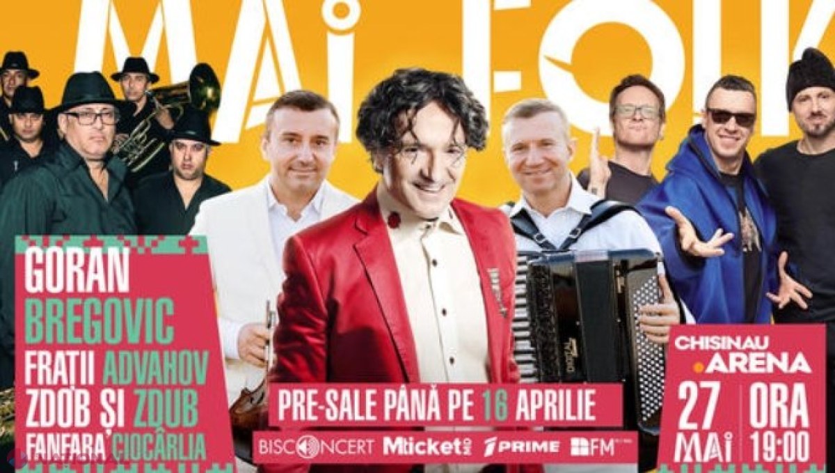 FOLK BALCANIC în R. Moldova: Goran Bregovic revine la Chișinău și va urca în scenă alături de Zdob și Zdub, Frații Advahov și Fanfare Ciocârlia din România