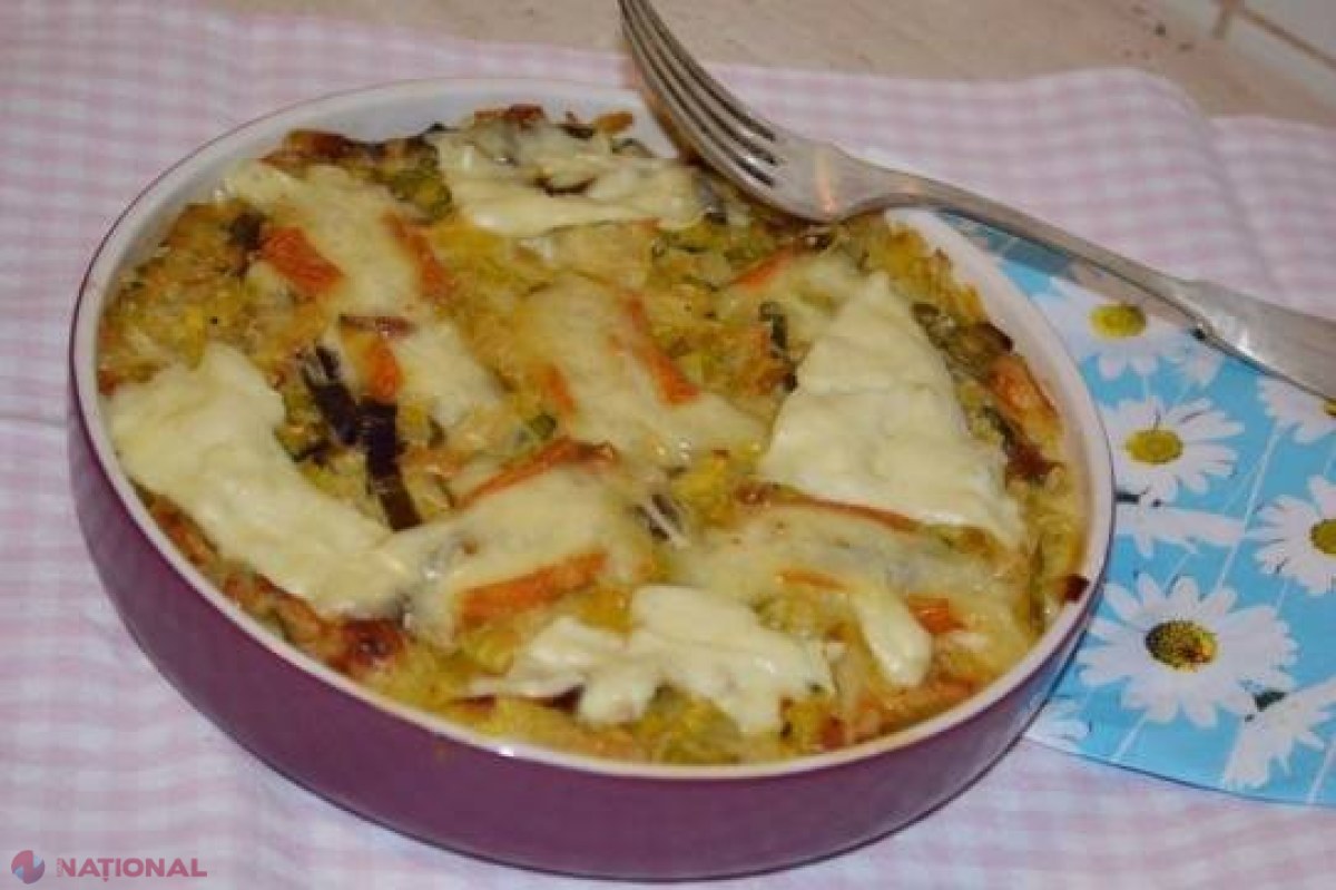 Tartă sărată cu praz, dovlecei și brânză