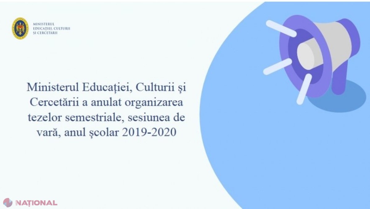 DOC // Ordinul prin care au fost ANULATE tezele semestriale în anul școlar 2019-2020