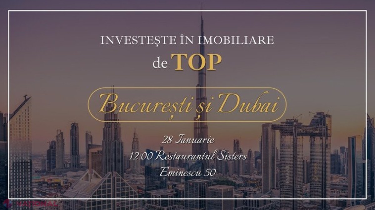 Proimobil te INVITĂ la „Real Estate Brunch Dubai și București” - investiții de succes pentru noul 2023. Obține GRATUIT invitația la evenimentul de sâmbătă, 28 ianuarie