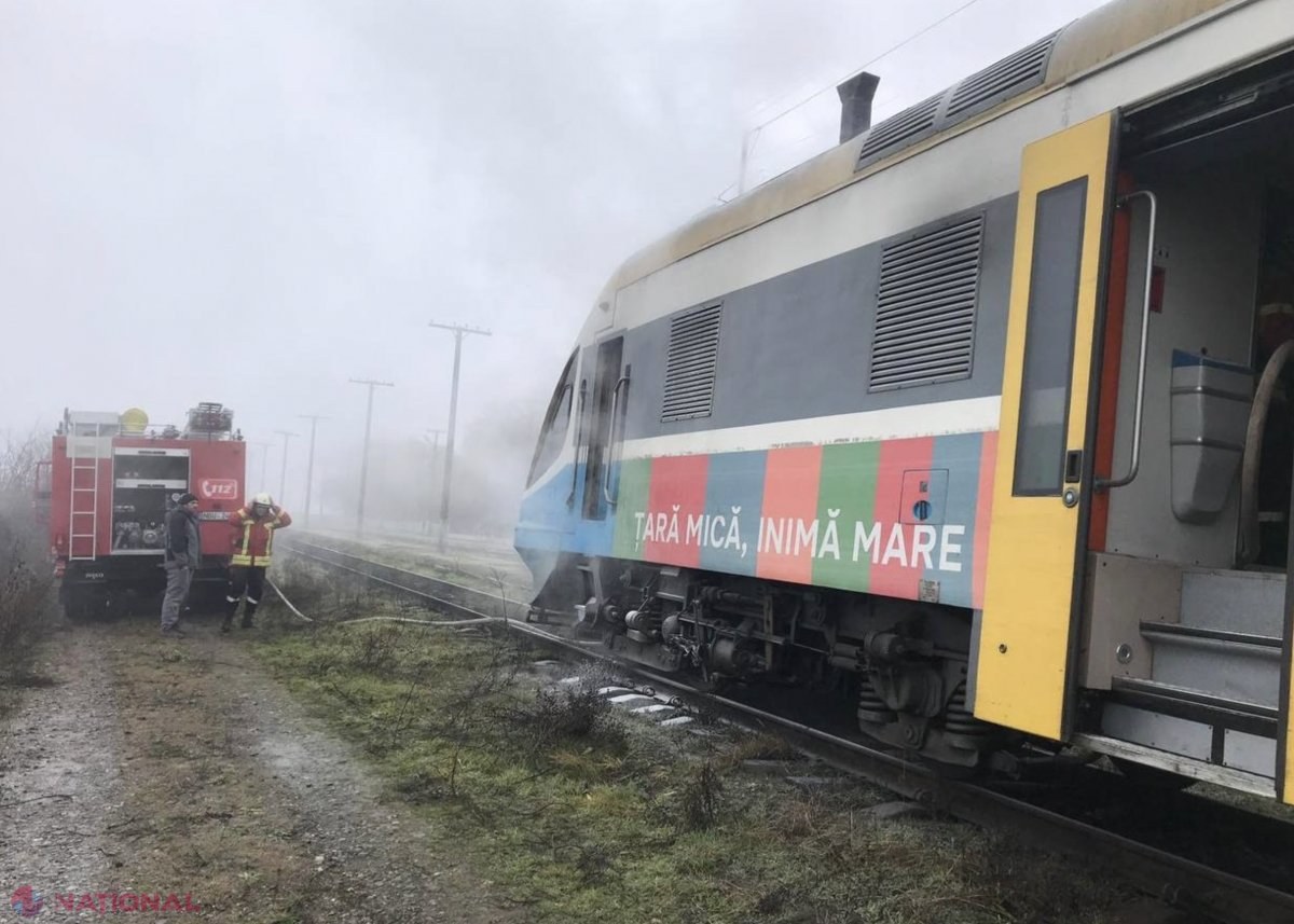 Trenul care a pornit astăzi de la Chișinău spre Iași a luat foc în gara de la Sipoteni