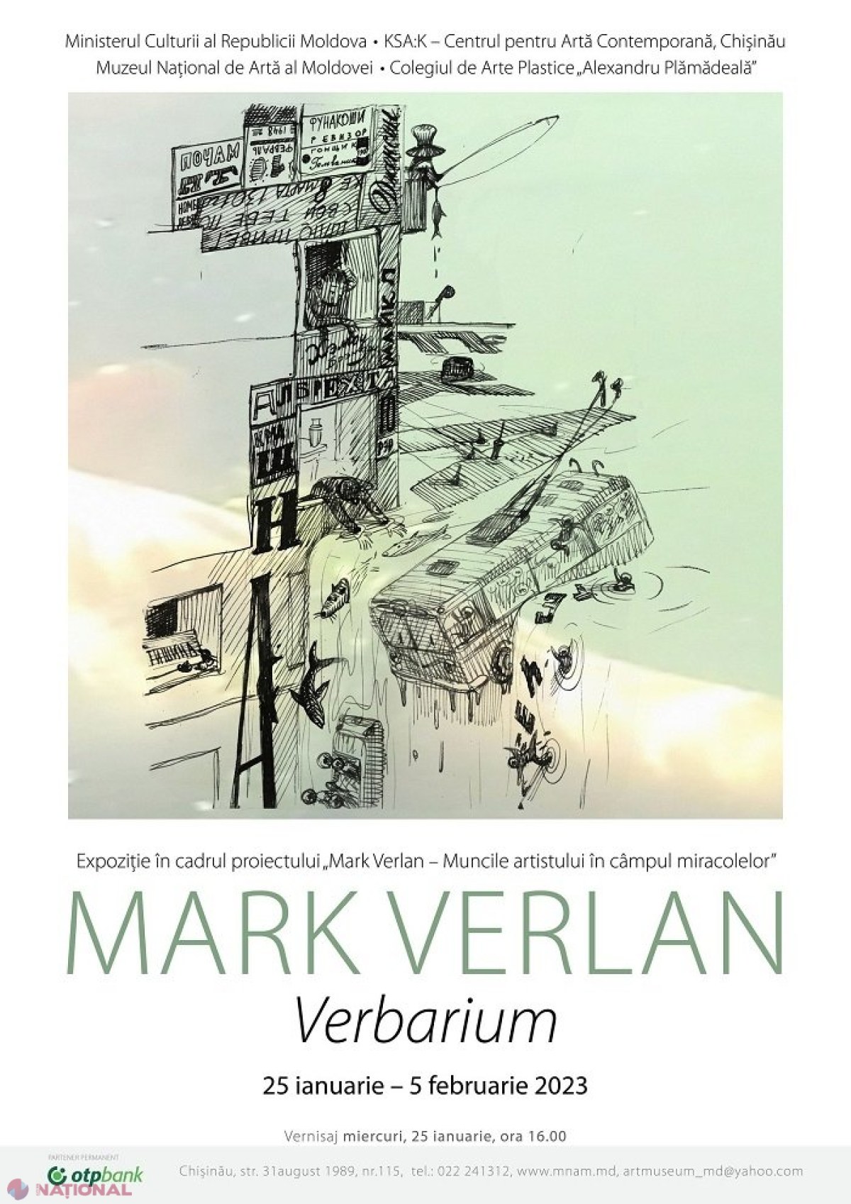 „Mark Verlan. VERBARIUM”, expoziție de grafică, caligrafie și texte de autor, inaugurată la Muzeul Național de Artă al Moldovei