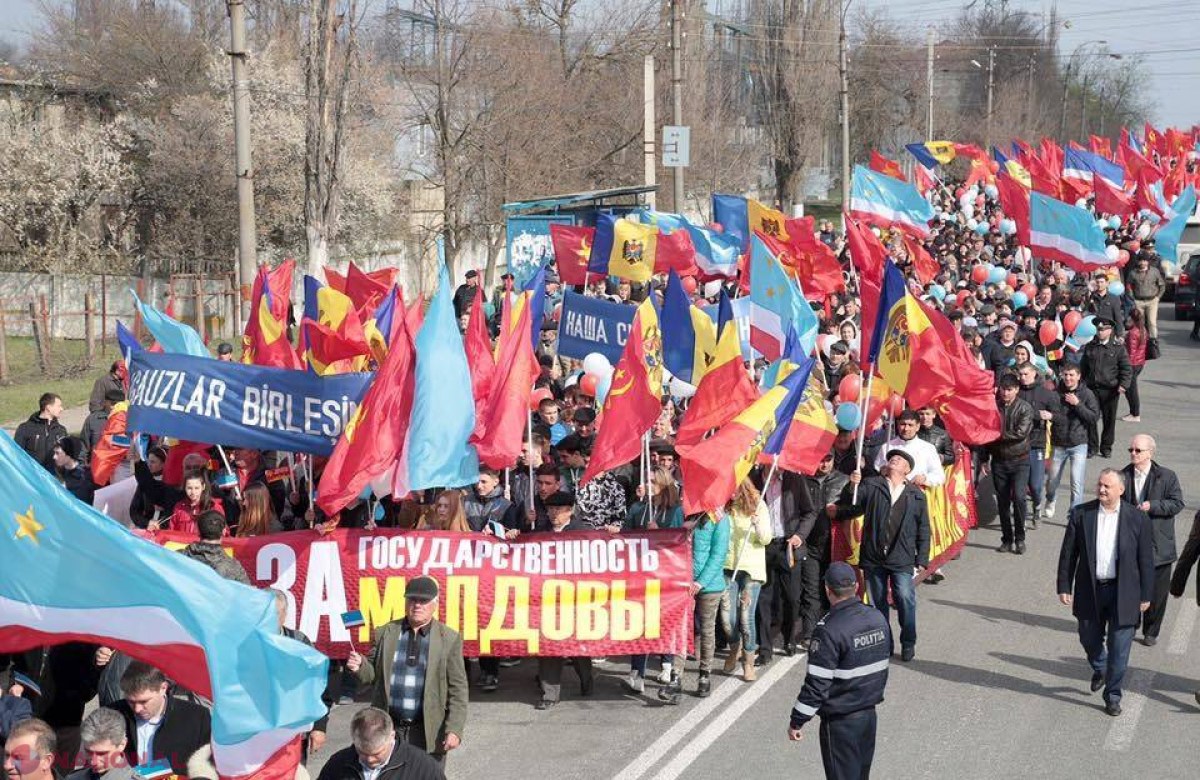 REPLICĂ de la Comrat: Marș al „apărătorilor statalității moldovenești”, cu invitați din Rusia