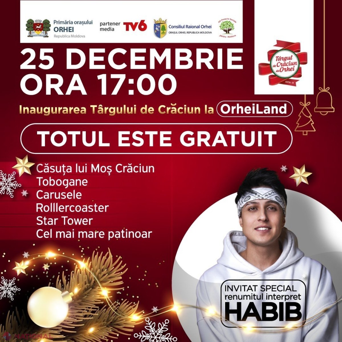 Ore numărate au mai rămas până la deschiderea celui mai frumos Târg de Crăciun din R. Moldova. Interpretul Habib va fi una dintre SURPRIZELE serii