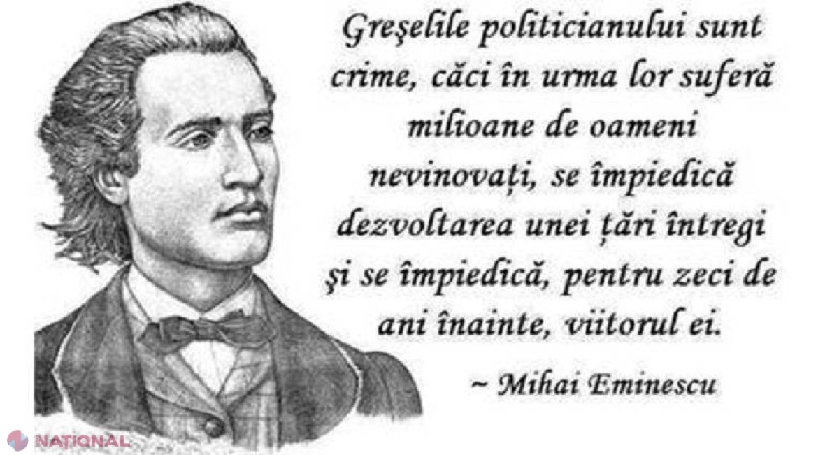 15 ianuarie: Cum va fi marcată ziua lui Mihai Eminescu la Chișinău