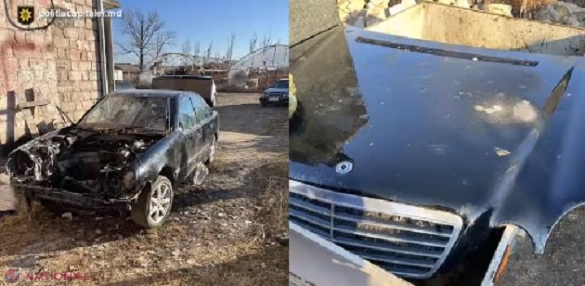 VIDEO // Un minor din raionul Strășeni a furat un „Mercedes” din Chișinău și l-a dus acasă, unde l-au găsit oamenii legii
