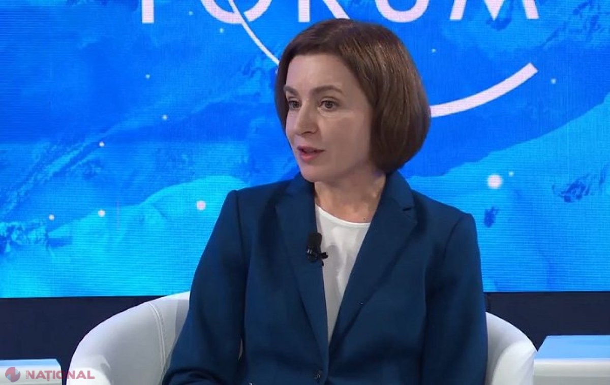 Mai Sandu, la Forumul Economic Mondial de la Davos: „Rusia a mizat pe șantajarea noastră cu criza energetică, iar Europa a reușit să găsească soluții. Ne pare rău că populația trebuie să plătească un preț mare”