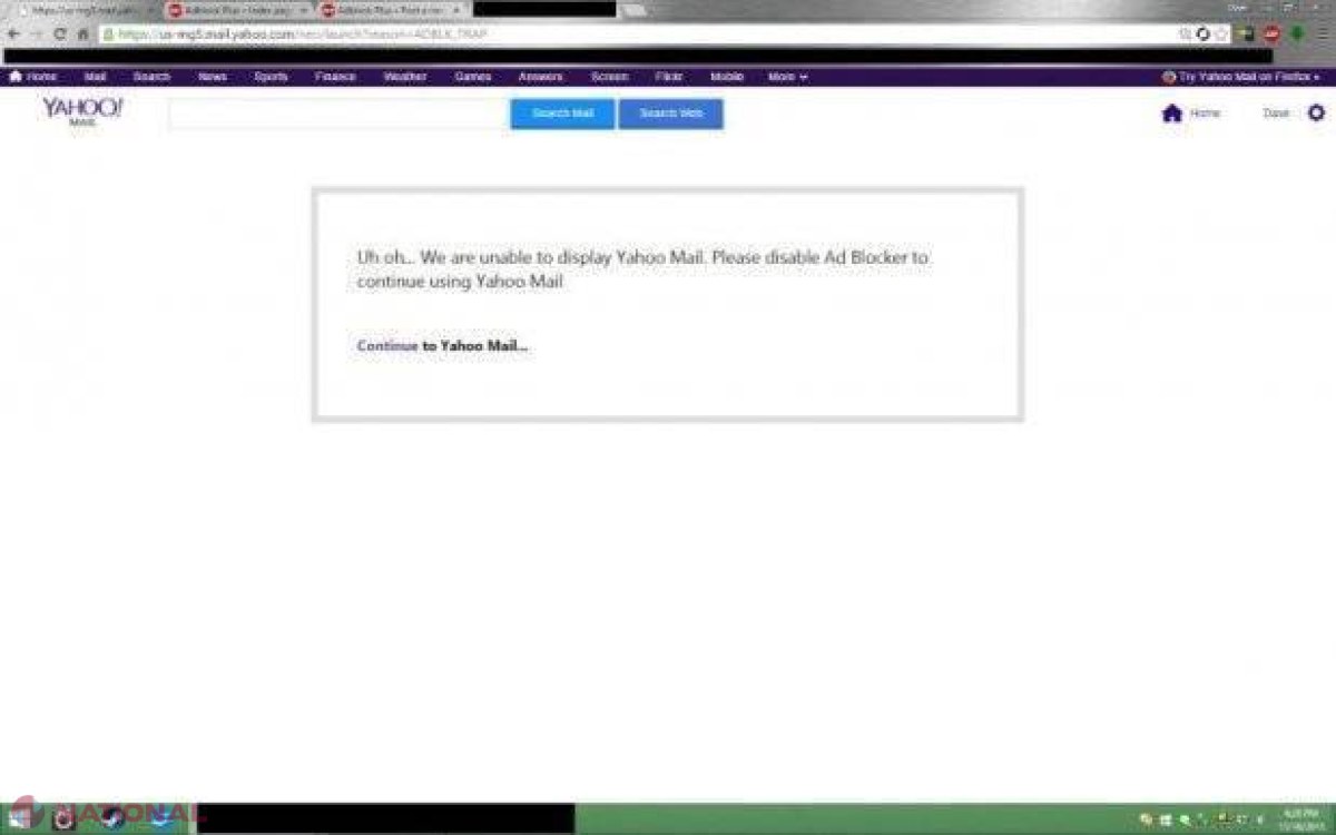 ATENȚIE: Dacă BLOCAȚI reclamele, vi s-ar putea interzice ACCESUL la e-mail
