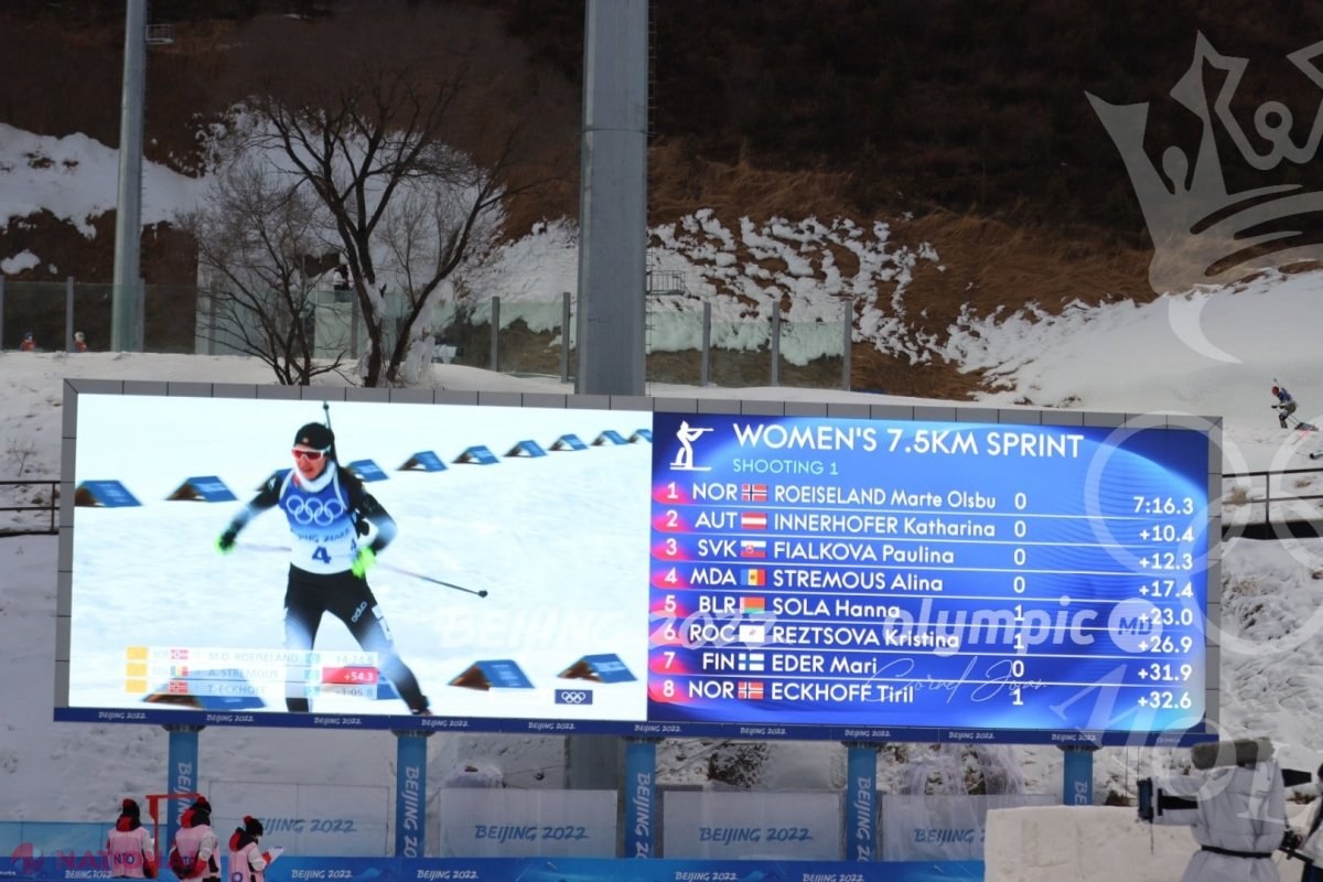 FOTO // Rezultat MARE obținut de biatlonista Alina Stremous la Jocurile Olimpice de la Beijing. Aceasta a avut un procentaj de 100% la cele două trageri la țintă, dar a ratat podiumul de premiere