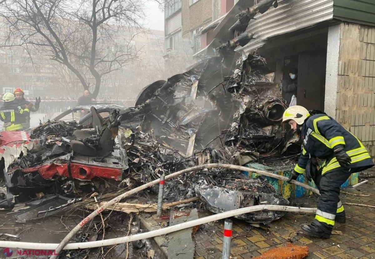 SBU ia în calcul „mai multe versiuni ale tragediei” după ce un elicopter s-a prăbuşit lângă o grădiniţă. Rusia, exclusă de pe lista „suspecţilor”