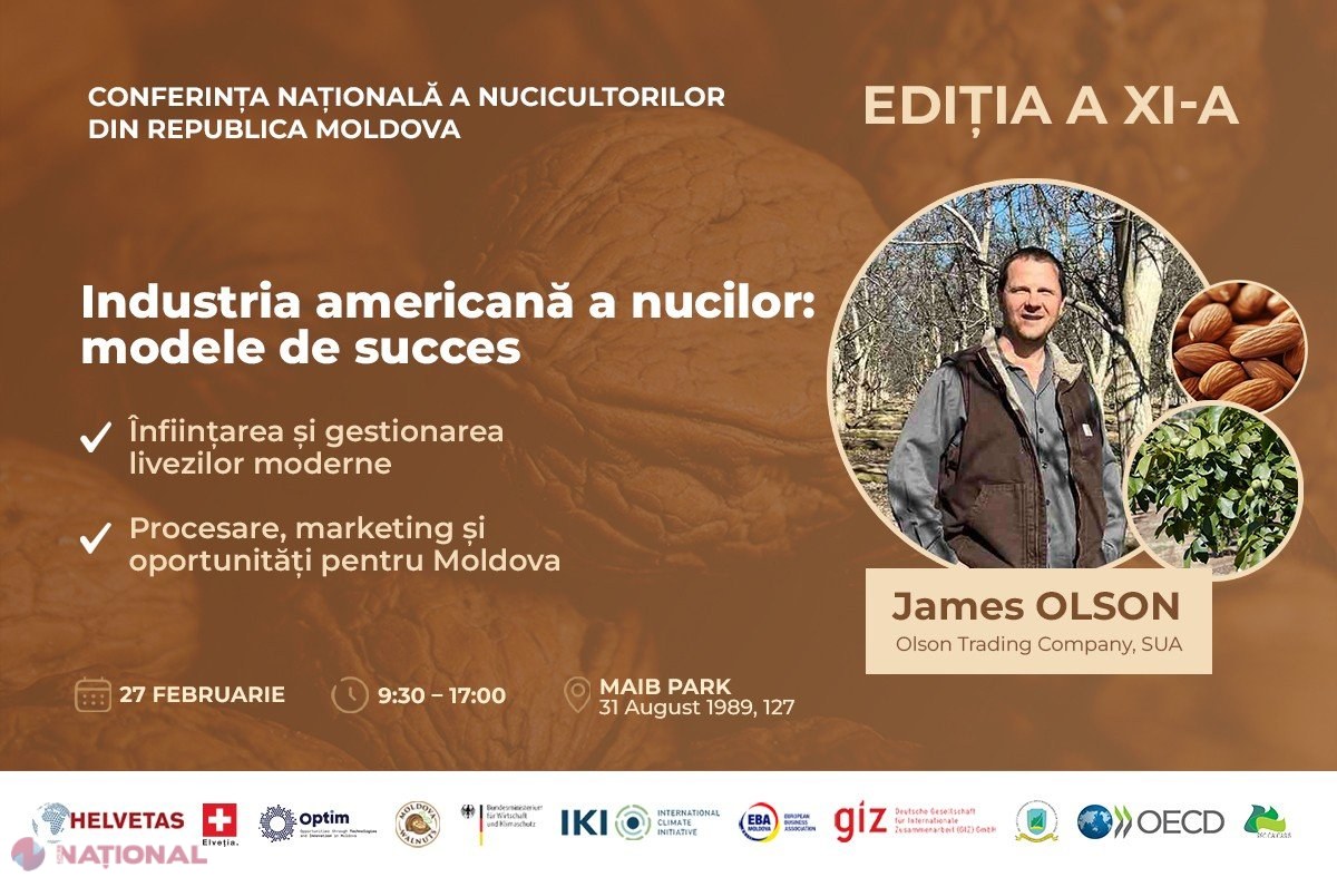 Un expert american vine în R. Moldova să dezvăluie secretele cultivării eficiente a nucilor pentru piața europeană