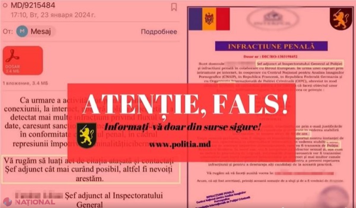 Încă o ESCROCHERIE în mediul online: Citații FALSE pentru pretinse infracțiuni sexuale. Escrocii cer bani pentru a nu vă aresta