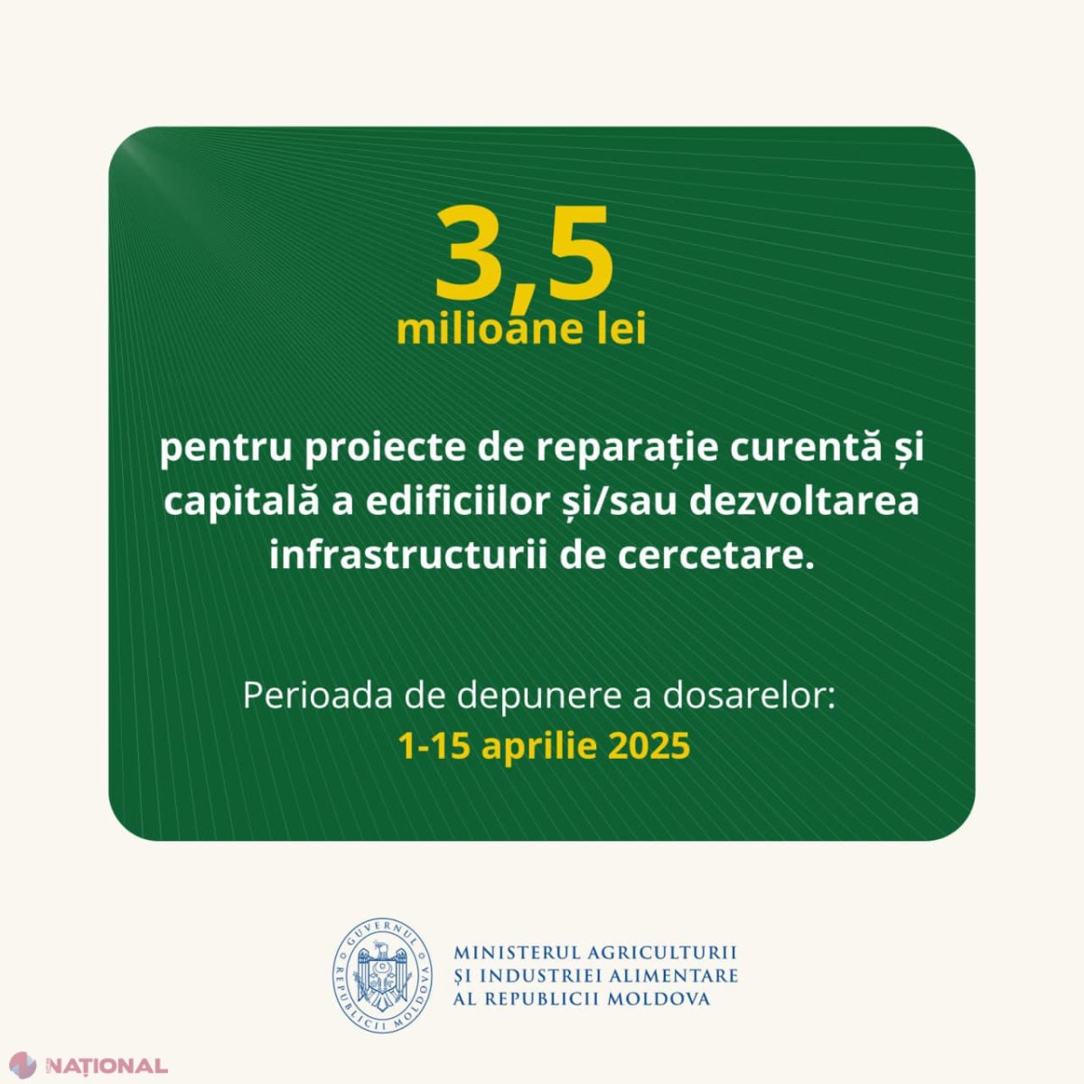 MAIA va aloca 3,5 milioane de lei pentru modernizarea instituțiilor de cercetare agricolă: Cererile, primite până pe 15 aprilie