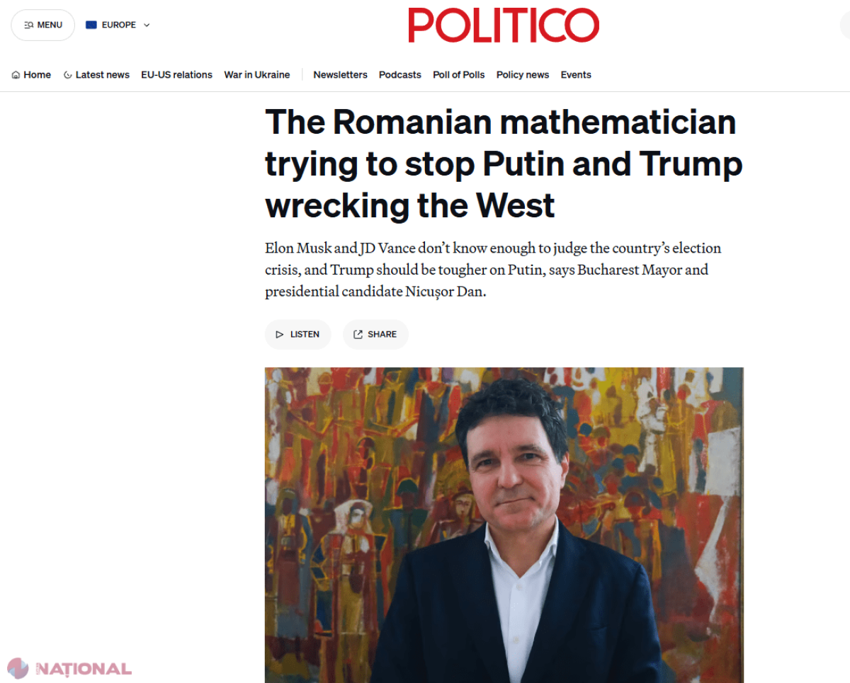 Nicușor Dan, primarul Bucureștiului, înfruntă influențele externe și politicienii extremiști pentru a proteja valorile occidentale ale României