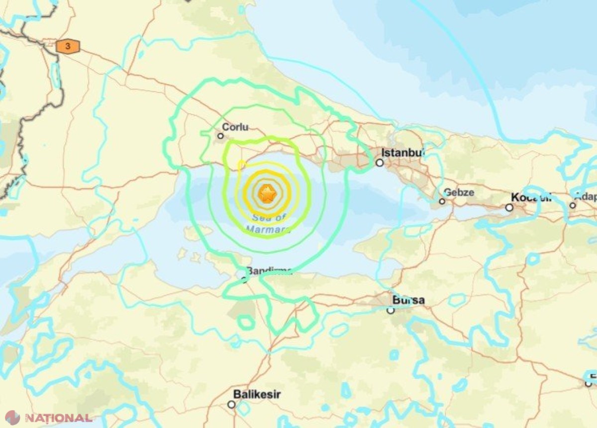Cutremur puternic în Marea Marmara: Istanbulul resimte seismul de 6,2 grade