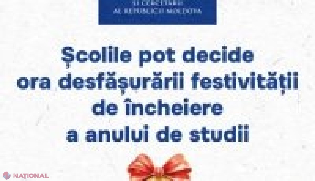 Școlile au libertatea de a alege ora pentru festivitatea de încheiere a anului școlar