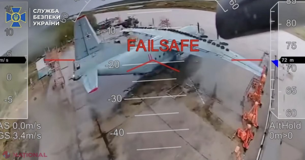 VIDEO // Imagini UNICE cu operațiunea specială „pautina”, prin care au fost distruse 41 de avioane strategice ale armatei lui Putin
