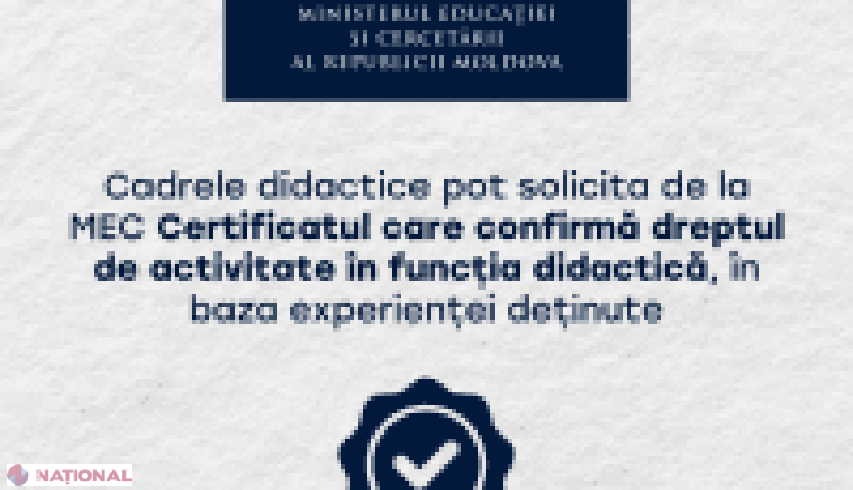 Profesiunea recunoscută fără studii de profil: Ministerul Educației emite certificat de activitate pentru dascălii cu experiență de peste 10 ani