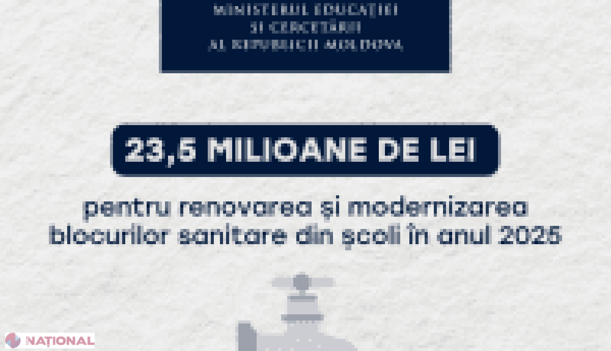Ministerul Educației investește 23,5 milioane de lei pentru modernizarea blocurilor sanitare din școlile din mai multe orașe în 2025