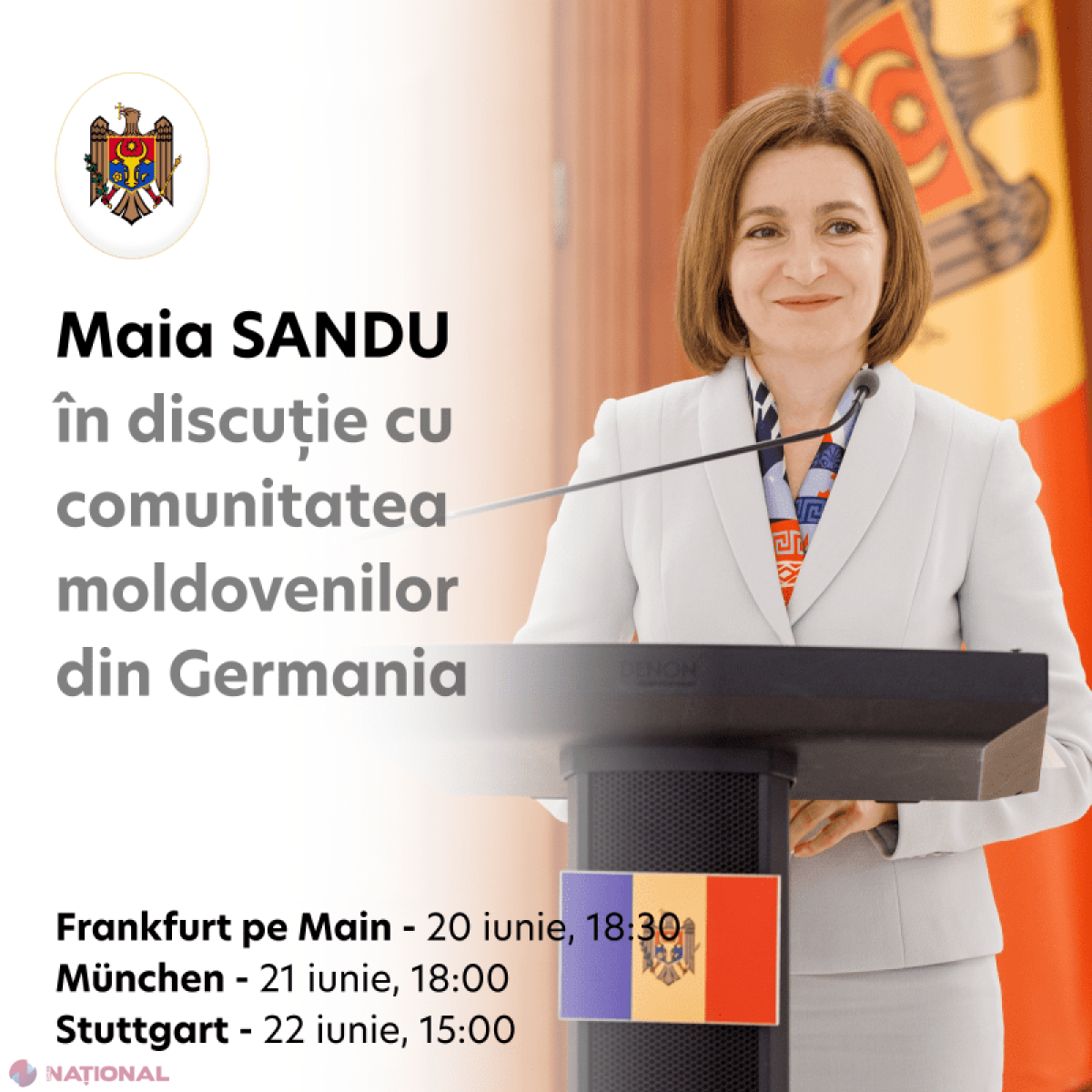 Maia Sandu în dialog cu diaspora din Germania: întâlniri planificate la Frankfurt, München și Stuttgart