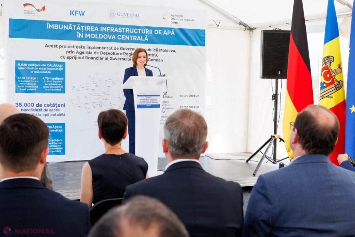 Maia Sandu marchează startul lucrărilor la apeductul vital Chișinău - Strășeni - Călărași, susținut de Germania