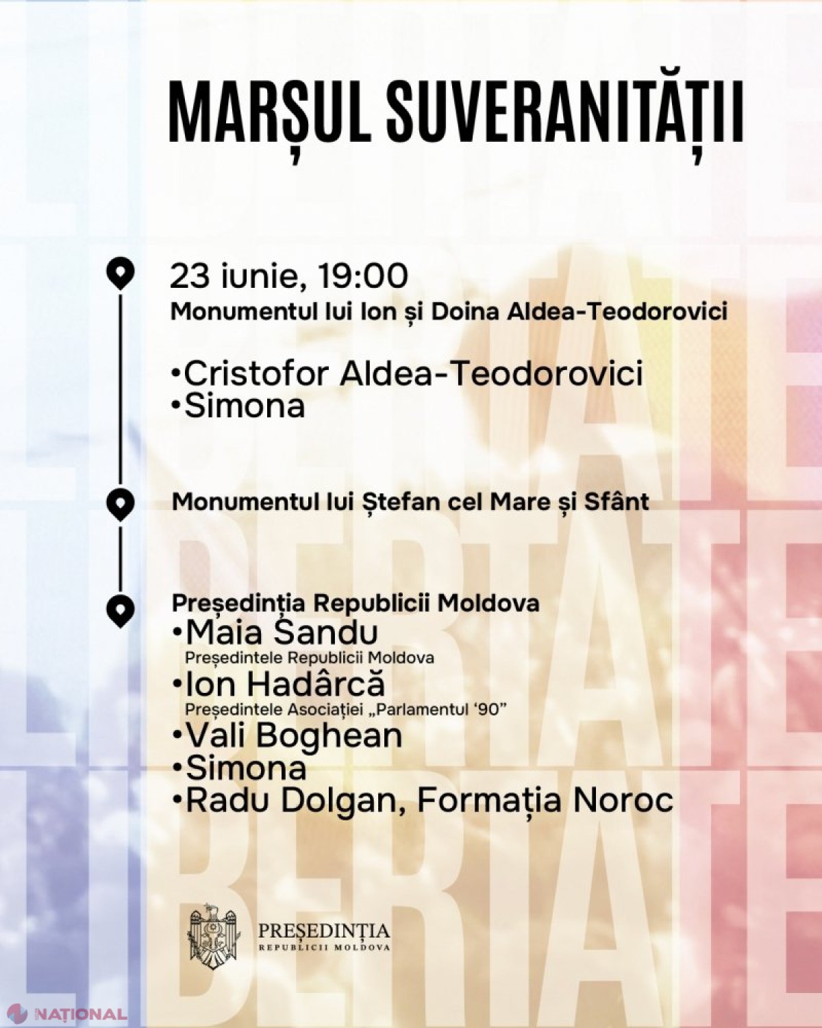 Marșul Suveranității: 35 de ani de la Declarația de Suveranitate a Republicii Moldova, invitație la un eveniment istoric