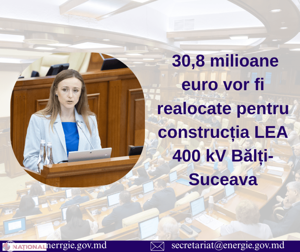 Parlamentul decide realocarea a 30,8 milioane de euro pentru linia electrică Bălți-Suceava