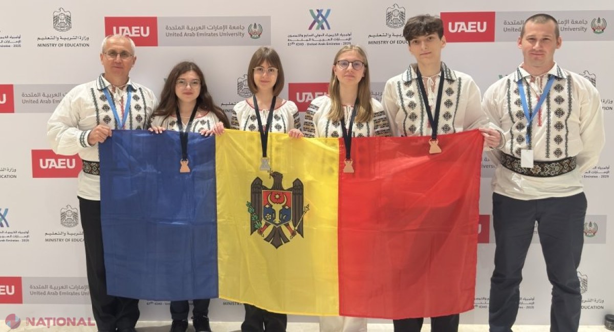 Elevii moldoveni strălucesc la Olimpiada Internațională de Chimie cu o medalie de argint și trei de bronz