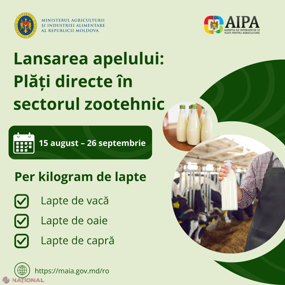 Fermierii pot solicita de astăzi subvenții în sectorul zootehnic pentru animale și lapte