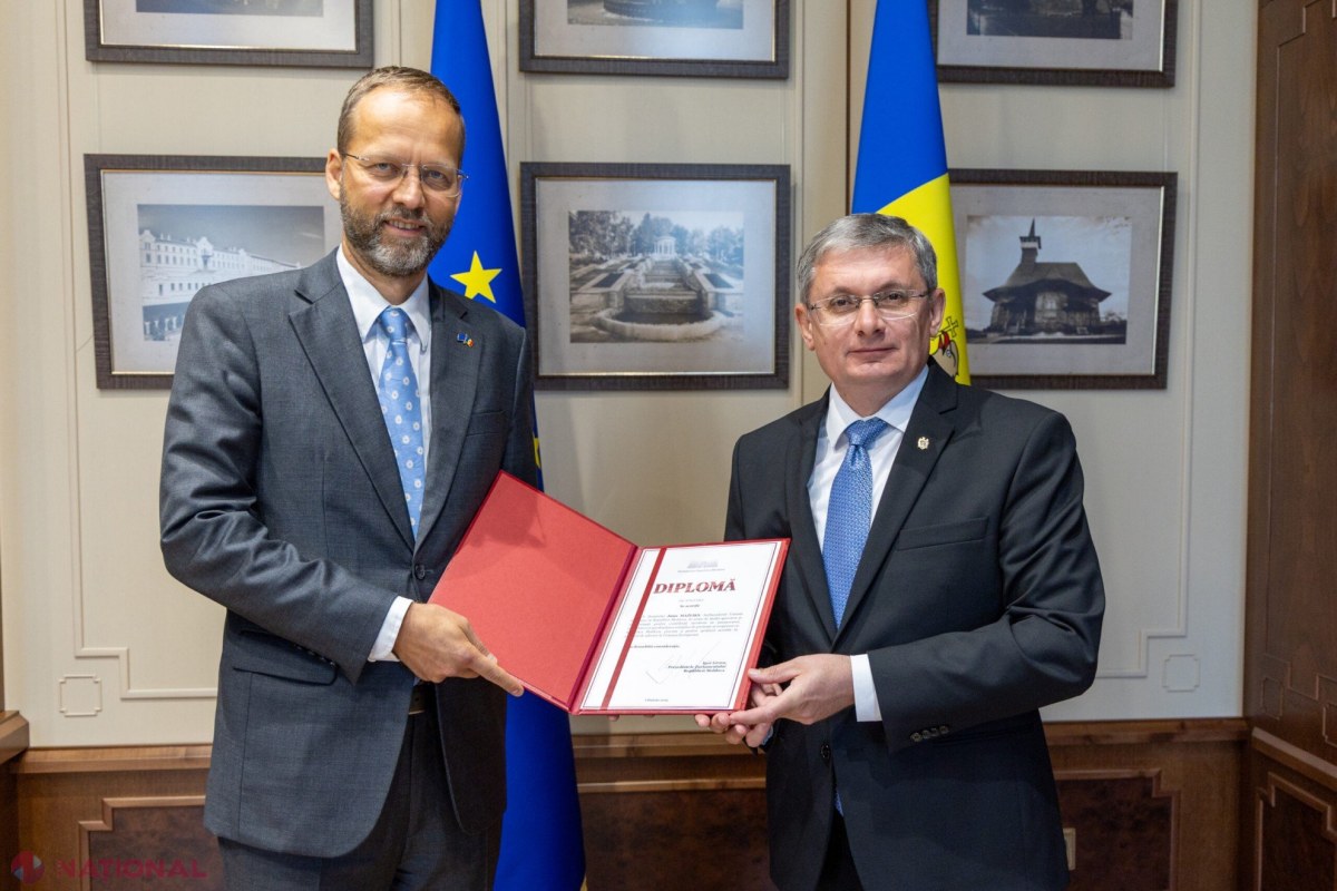 Întâlnire de rămas-bun între Igor Grosu și ambasadorul UE, Janis Mazeiks, la finalul mandatului său în Chișinău