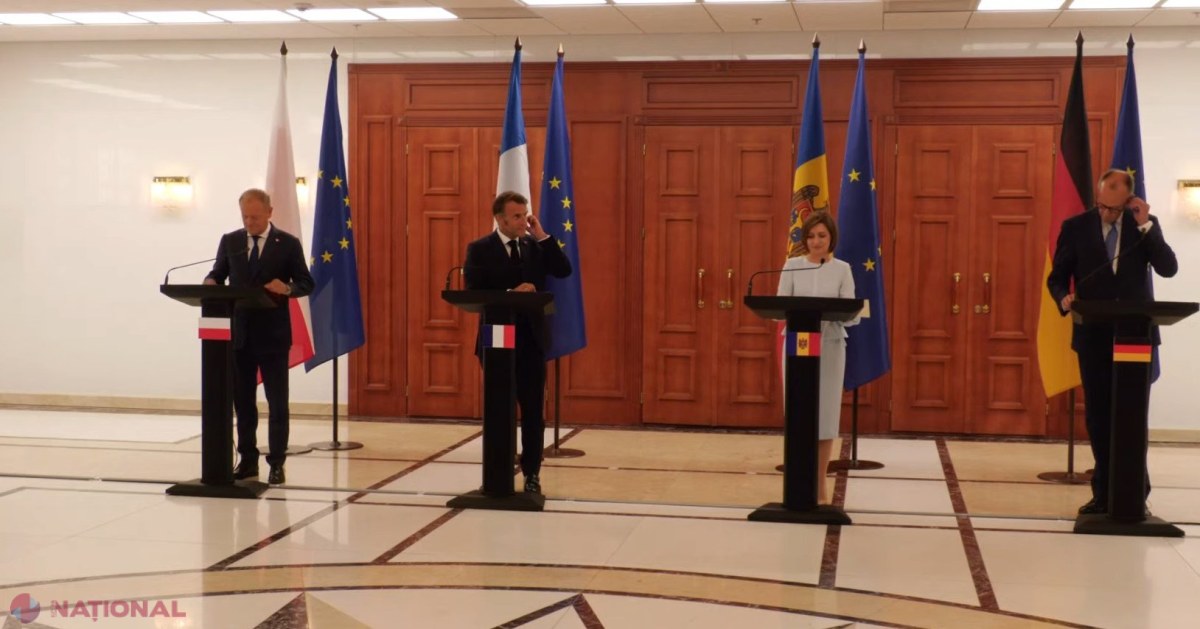 Lideri europeni la Chișinău: Conferință de presă comună cu Maia Sandu, Emmanuel Macron, Friedrich Merz și Donald Tusk