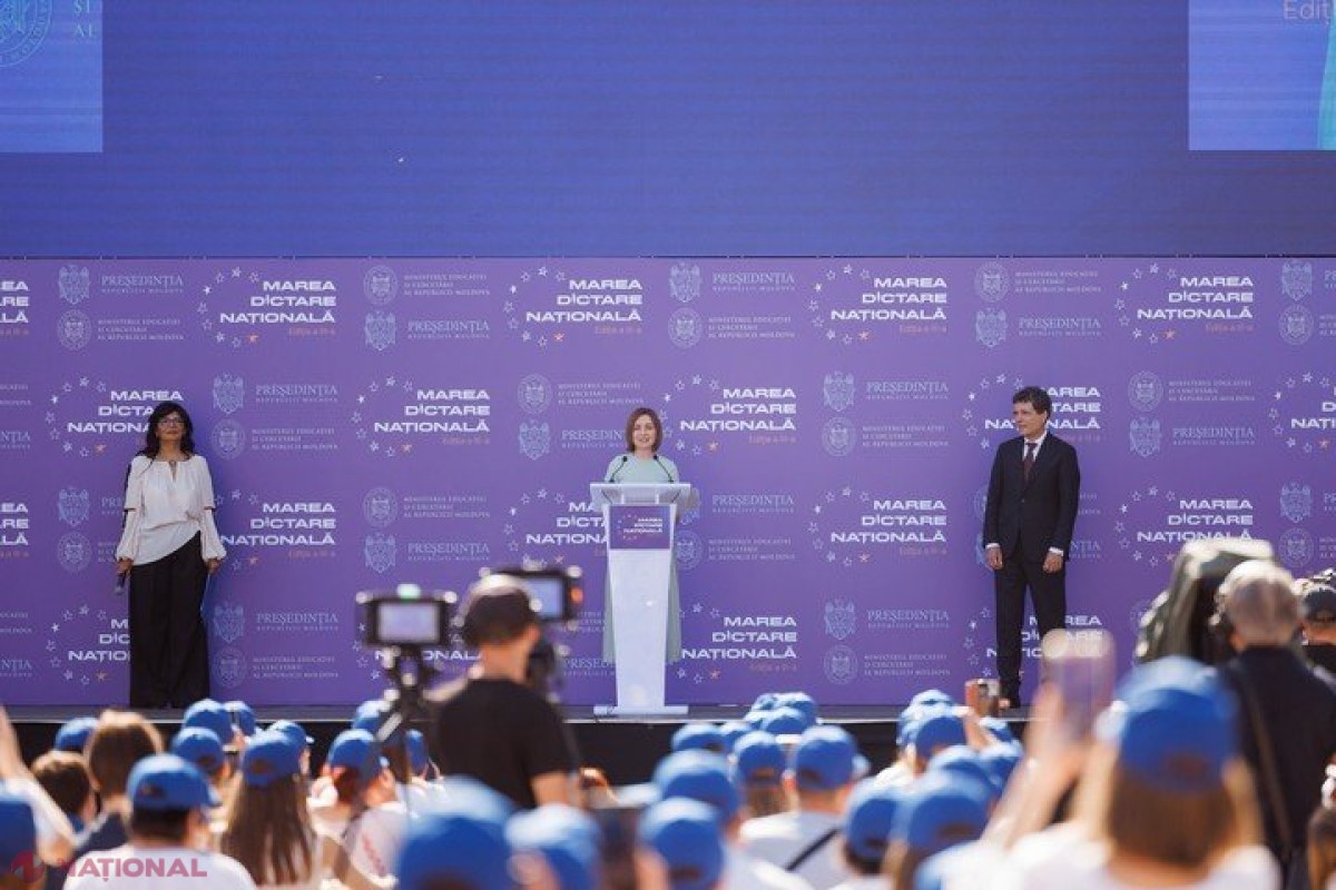 Maia Sandu: Limba română, punte puternică între cele două maluri ale Prutului la Marea Dictare Națională