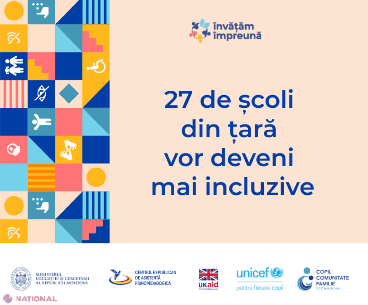 27 de școli sprijinite să devină mai incluzive: proiect pentru educație accesibilă tuturor copiilor în Moldova