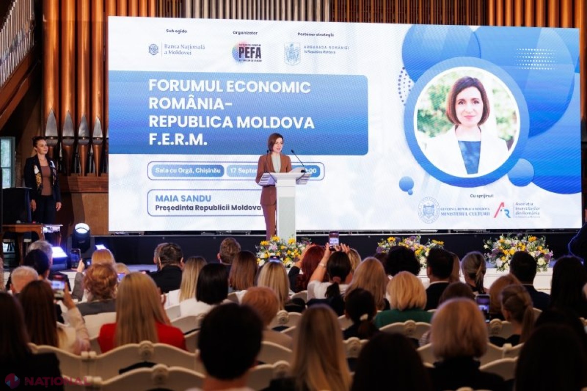 Maia Sandu cheamă investitorii să susțină drumul european al Republicii Moldova la Forumul Economic România-Republica Moldova
