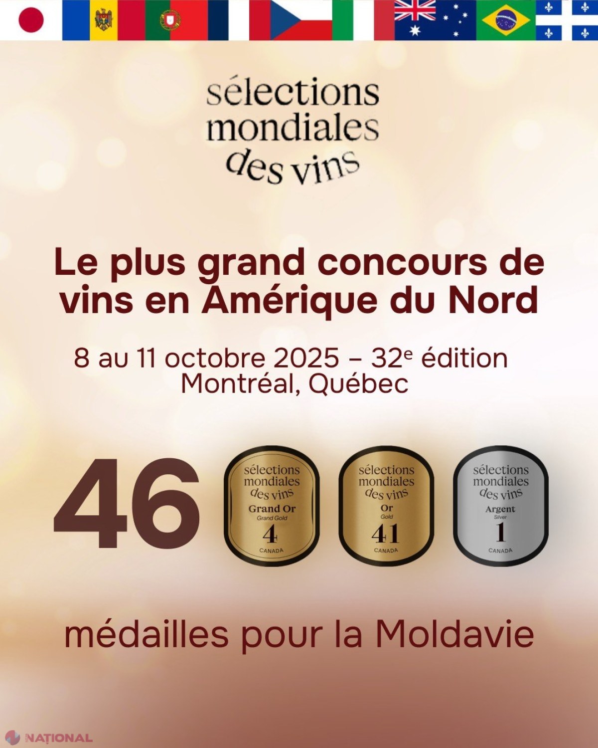 Vinurile moldovenești triumfă la Sélections Mondiales des Vins 2025 cu 46 de medalii!