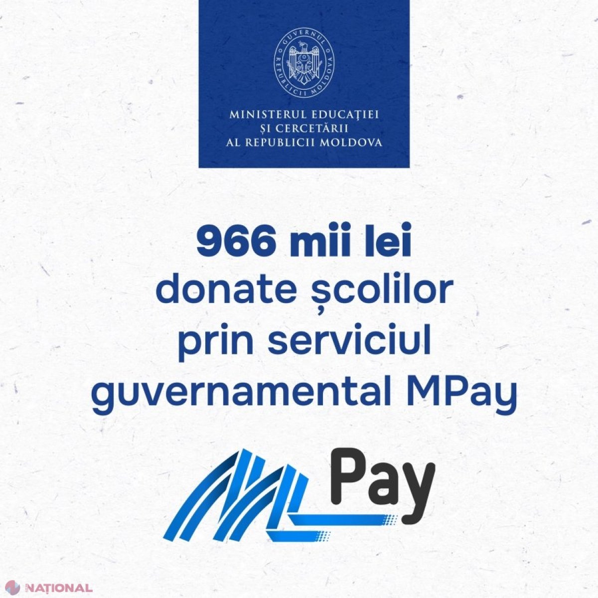 Donații record pentru școlile din țară: peste 966 mii lei colectați prin platforma MPay