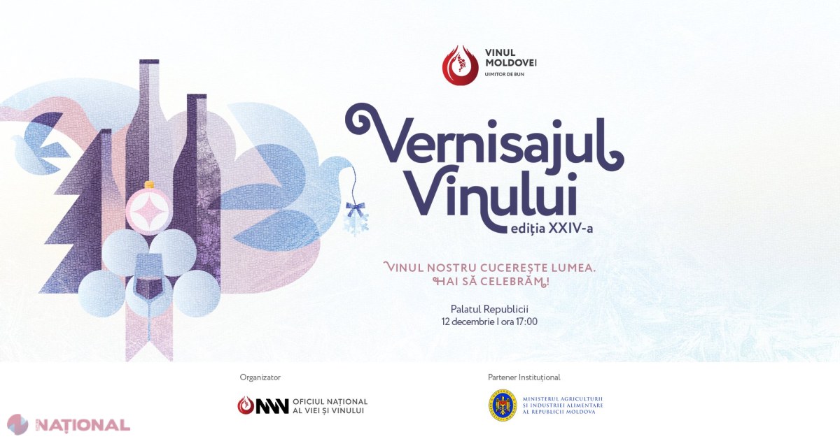 Vernisajul Vinului 2025: Gustă cele mai premiate vinuri moldovenești la Palatul Republicii!