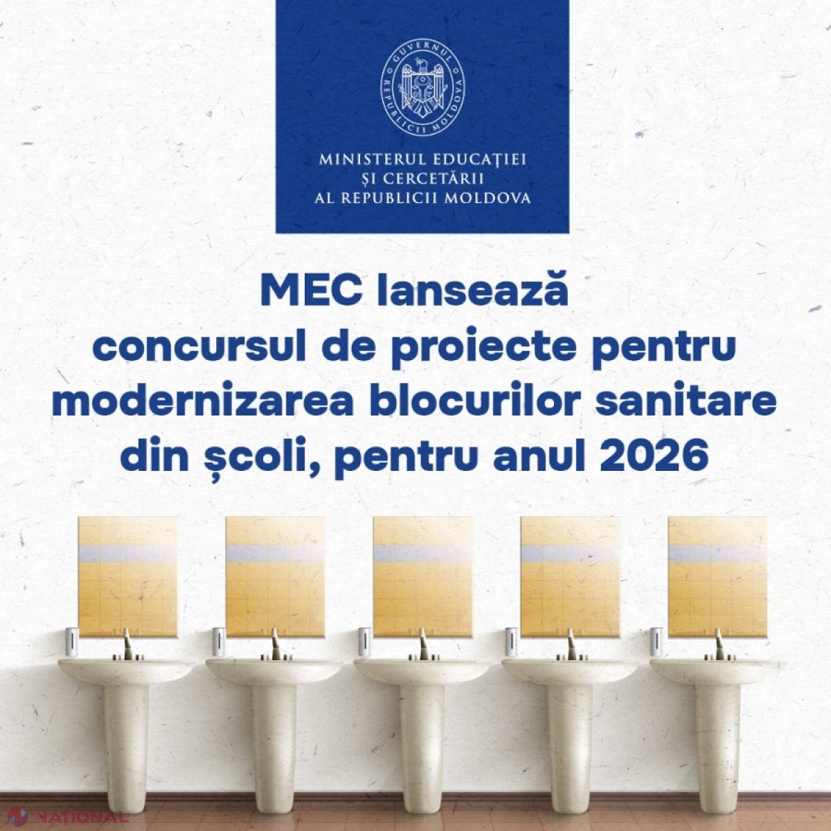 Fonduri substanțiale pentru modernizarea grupurilor sanitare din școli: concurs de proiecte lansat de MEC pentru 2026