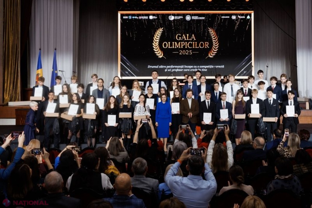 Maia Sandu onorează excelența academică la Gala Olimpicilor 2025: 45 de medalii pentru elevii din Republica Moldova