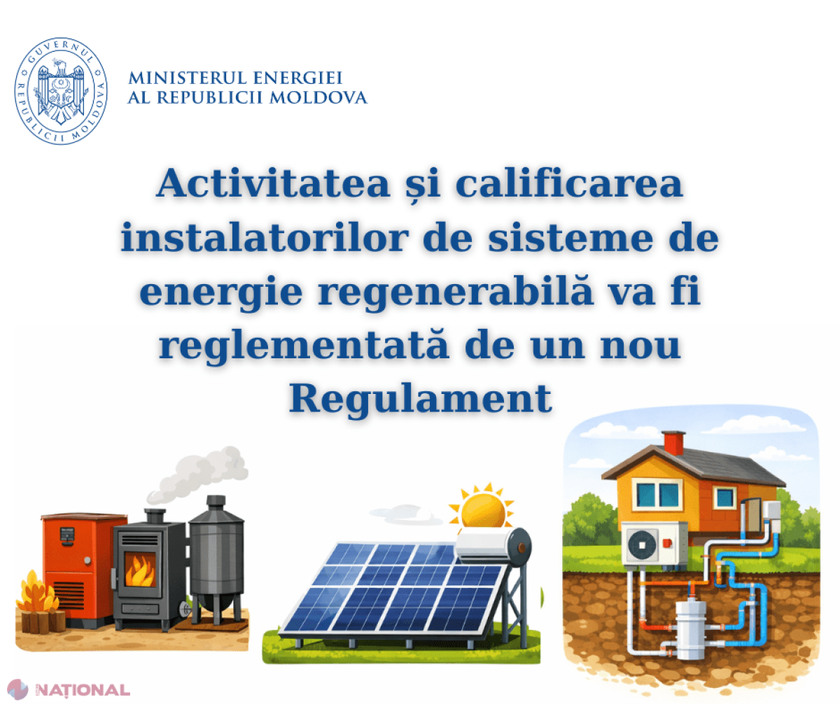 Guvernul reglementează printr-un nou regulament calificarea și evidența instalatorilor de sisteme de energie regenerabilă în Republica Moldova