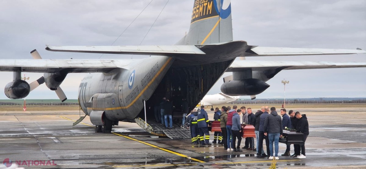 Trupurile celor şapte suporteri PAOK morţi lângă Lugoj, repatriate în Grecia cu avion militar