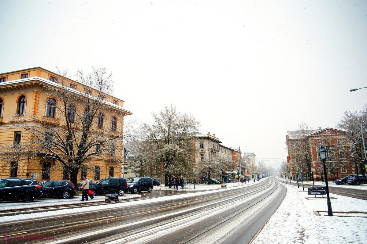 Ninsoare slabă și cer închis duminică, 8 februarie 2026, în Republica Moldova