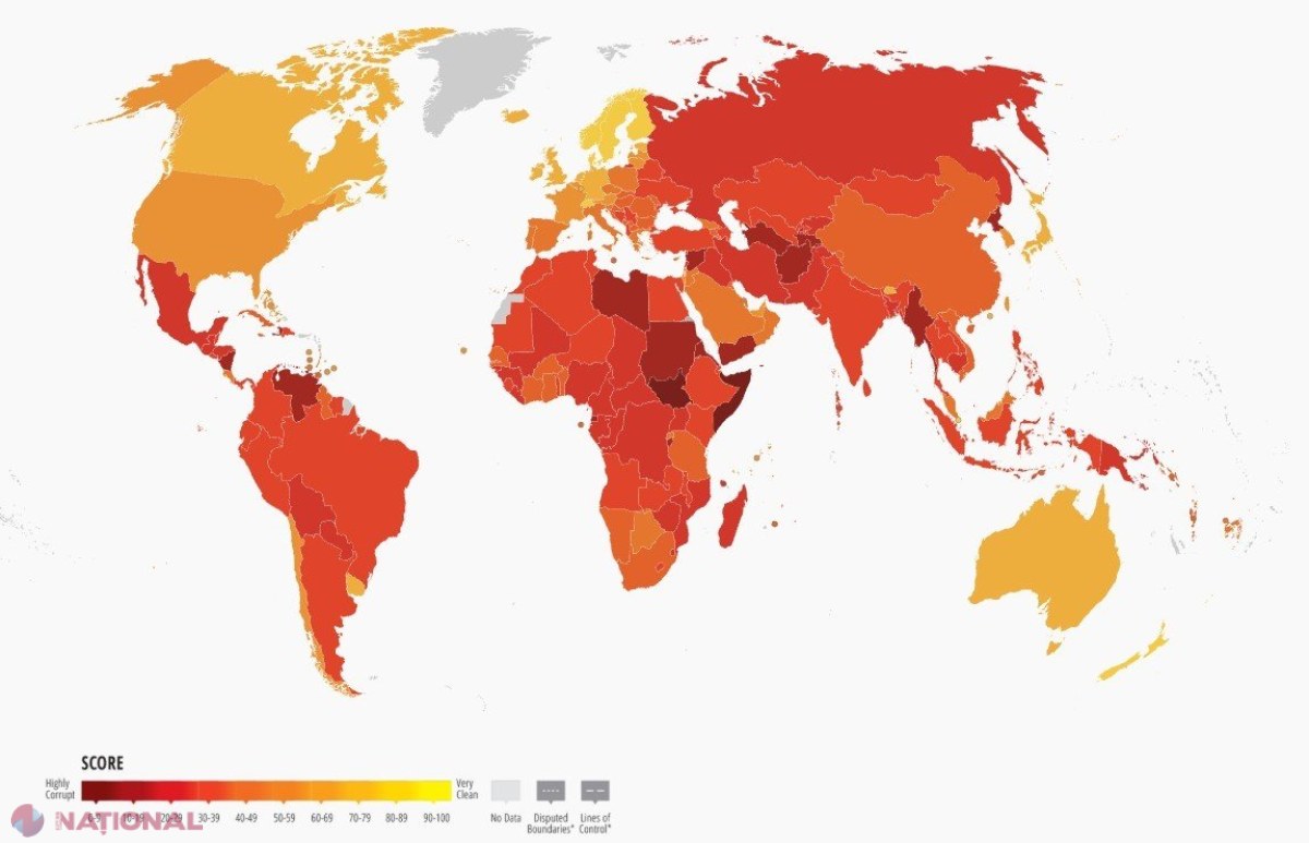 România cade pe locul 70 în clasamentul global al corupţiei, cu scor în scădere şi la egalitate cu două state africane