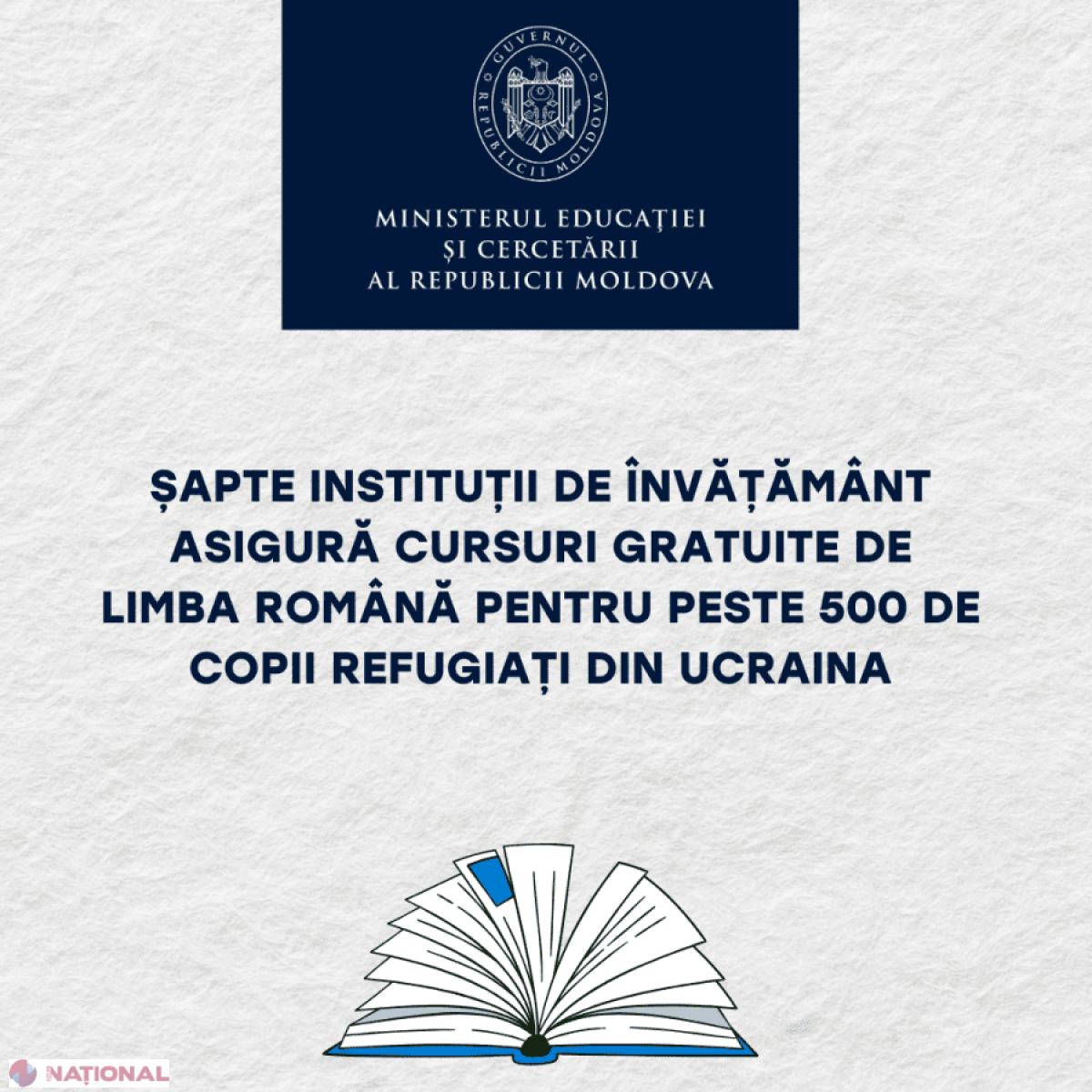 Cursuri gratuite de limba română în șapte școli din Moldova pentru integrarea a peste 500 de copii refugiați ucraineni